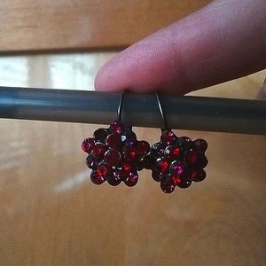 Ruby crystal earrings